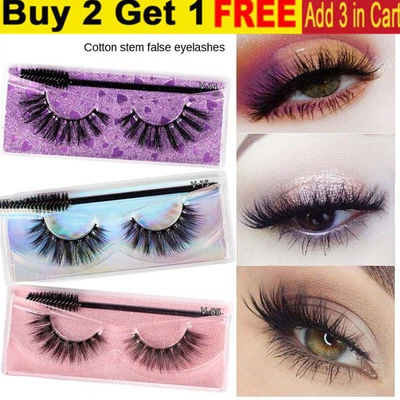 £2.76 • Buy Glue Free False Eyelashes Natural Curly Reusable Self-adhesive 3D Mink Lashes DZ