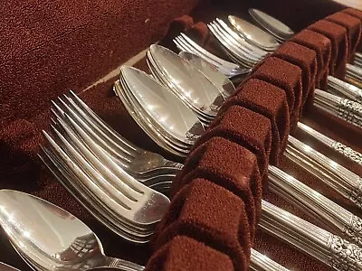 $110 • Buy Beautiful Set Of COMMUNITY SILVERPLATE SILVERWARE- CORONATION -IN CHEST