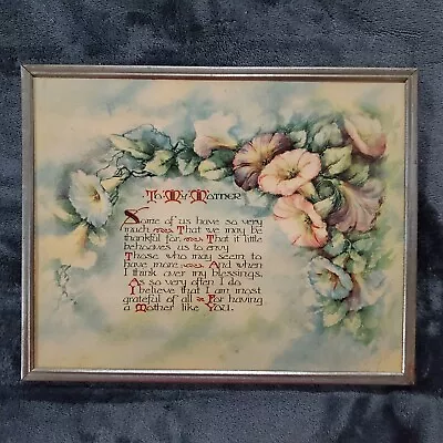 Mother’s Day Art Deco Framed Print  To My Mother  Floral Vintage • $12