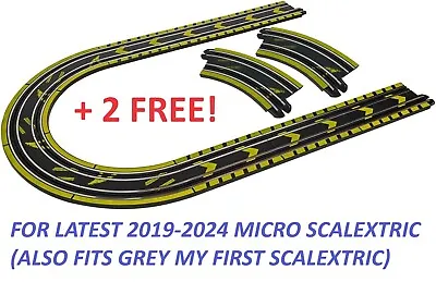 BIGGER Micro Scalextric Track Extension Pack 6x Straights 6x Curves Corners • £13.49
