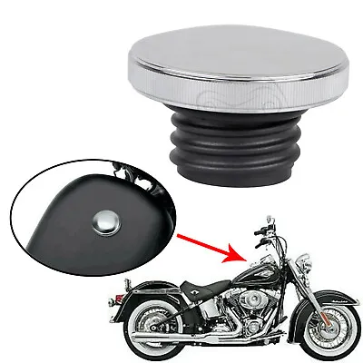 Motorcycle Gas Cap Vented Fuel Tank Cover For Harley Dyna Street Glide	Sportster • $16.98
