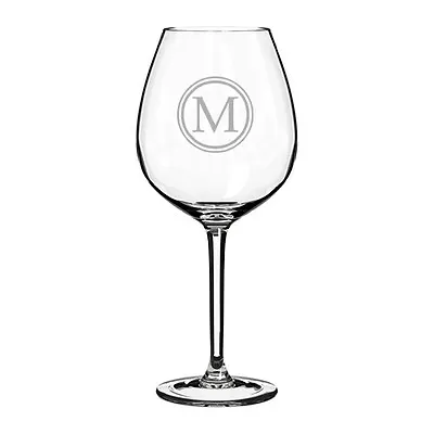 Jumbo 20oz Wine Glass Goblet White Or Red Wine Circle Letter Monogram  • $19.99