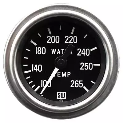 Gauge Water Temperature 100-265 Degrees F 2 1/16  Analog Mechanical Black Face E • $103.99