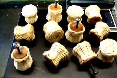 12 Unfinished Vintage Wicker Knobs Pull Cabinet Furniture With Hardware • $18.95
