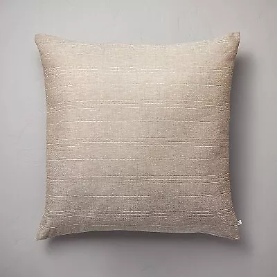 26 X26  Heathered Stripe Euro Bed Pillow Brown - Hearth & Hand With Magnolia • $20.99