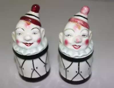 Vintage 1950s Happy Clown Salt And Pepper Shakers Drum Base - Made In Japan • $0.99