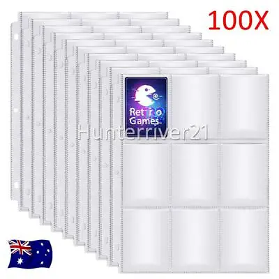 100x TRADING CARD 9 POCKET SLEEVES PAGES FOR MTG POKEMON AFL AU • $31.27
