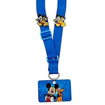 Disney Parks My First Starter Mickey Mouse Pluto Blue Lanyard Trading Disneyland • $8.50