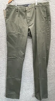 🔥 Mason's • EM’s • Casual New York Stretch Pants • Olive • Men Sz 38x34 $228 • $99.95