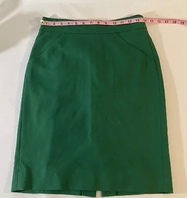 J Crew The Pencil Skirt Size 0 Tiny Spot On Front Style 37415 100% Cotton Pocket • $15.99