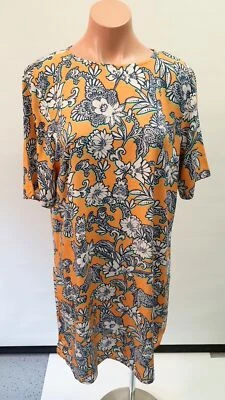 $6.80 • Buy ASOS Short Sleeve Shift Dress Multicolor Floral Size 14  L072