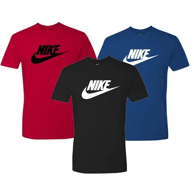 Nike Men's T-Shirt Logo Swoosh Printed Athletic Active Short Sleeve Shirt • $19.88