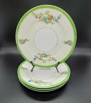4pc Set Vintage Ucagco China Tea Saucer Plates Dishs Japan Green Floral • $33.87
