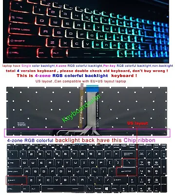 New For MSI GS60 GS70 GT72 GL62 GS63 Keyboard RGB Colorful Backlit Crystal Keys • $24.39