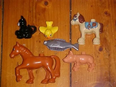 6 X DUPLO ANIMAL FIGURES HORSE FISH BIRD PIG #6 • $25