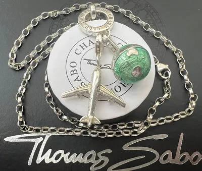 Thomas Sabo Kette & Carrier & Flugzeug & Globus 🌍 Charm Anhänger  • $218.50