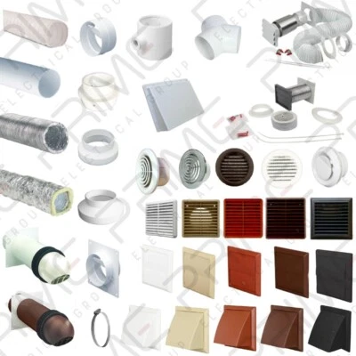 £6.05 • Buy 4  100mm Plastic Ducting Ventilation Accessories Grilles Bends Ducting Etc