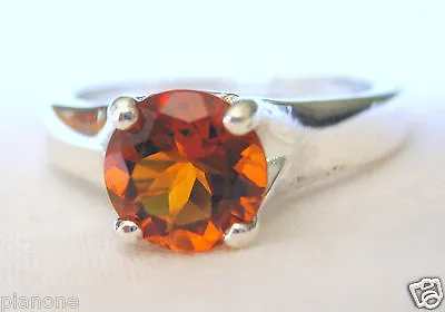 £67.98 • Buy 1.20 Ct Round Madeira Citrine Gemstone Ring Sterling Silver .925 Solitaire