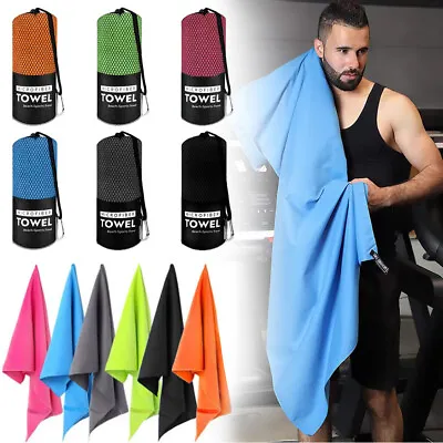 Beach Towel Quick Dry Travel Towel Bath Sheet Extra Large Microfibre Lightweight • £4.02