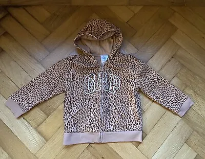 Girls Gap Leopard Print Zip Up Jumper / Hoodie Size 18-24 Months • £2.99