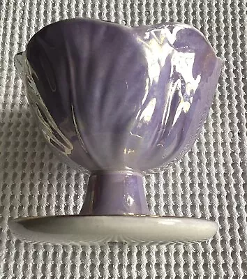 Malins Harlequin 1940’s Lustre Sundae Dish Lilac Cabbage Leaf • £10