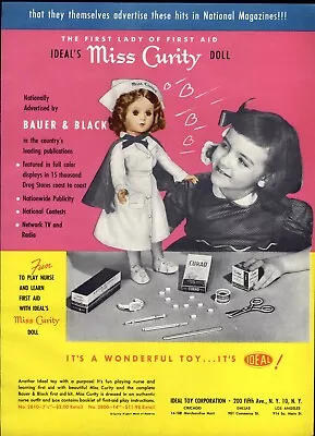 1953 PAPER AD Ideal Toy Doll Miss Curity Nurse Toni Pleated Dress COLOR • $25.99