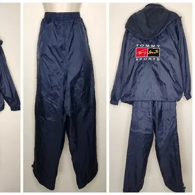 NWT Mens Vtg SAMPLE Windbreaker Track Suit Jacket Wind Pants Tommy Sports 80's • $212.48