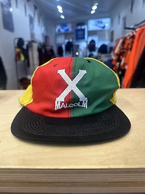Vintage Malcolm X Promo Snapback Hat Cap Deadstock NWOT NOS Adult OSFA 90s ❌ • $35