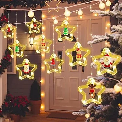 Christmas Lights 9.84 Feet Long Decorations Fairy Star Shape Window Lights • $20.53