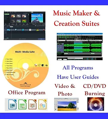 Music Production Studio Audio Video Editing Mixing Recording Software PC On DVD • £5.15