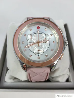 NEW Michele Cape Lilac Pink Rose Gold Silver Two Tone Watch MWW27E000028 NIB Box • $236.54