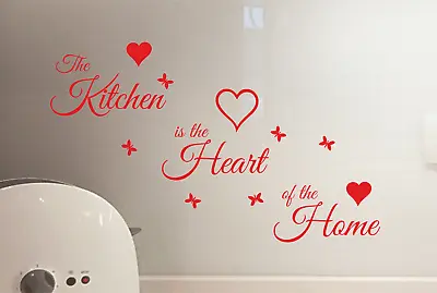 The Kitchen Is The Heart Of The Home Vinyl Wall Quote Sticker Decal Wall Art  • £3.29