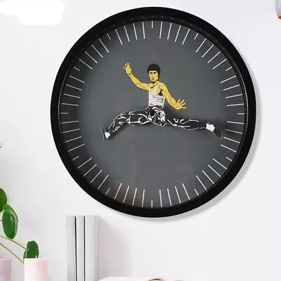 Fashion Black Creative Kung Fu Wall Clock Round Clock Bruce Lee Chinese • $31.17