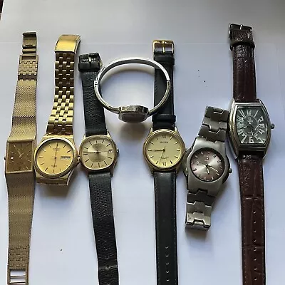 7x Wrist Watches Sekonda QBOS Zurich Seiko Carvel Rotary H Samuel Gold Tone • £44.95