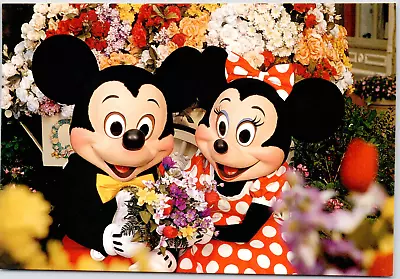 Walt Disney World Mickey Minnie Mouse Flowers Magic Kingdom USA Vintage Postcard • £3.73