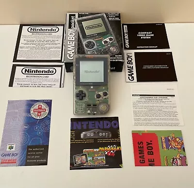 Nintendo Gameboy Pocket - Clear - WORKING - BOXED Complete In Box CiB Game Boy • £89
