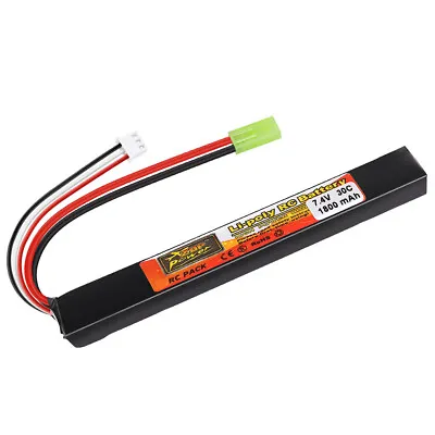 7.4V 1800mAh LiPo Stick Airsoft Battery 30C With Mini Tamiya Plug For Hobby Guns • $26.98