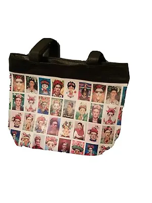 $16.99 • Buy Black Frida Kahlo Tote Handbag Shop Reusable Mexican Artist Tote Shoulder USA