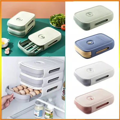 $12.95 • Buy Egg Storage Box Tray Kitchen Refrigerator Drawer Container Holder Egg Food Tray