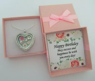 Personalised BIRTHDAY Gifts Floating Memory Locket Necklace 15th 16th 18th 30th  • £6.99