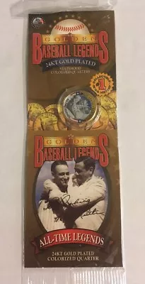 Baseball Legends 24 KT Gold Plated Quarter  Lou Gehrig & Babe Ruth • $13