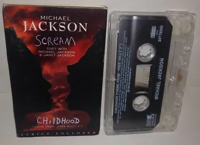 Michael Jackson W Janet Jackson SCREAM Cassette Tape 1995 Tested Works  • $8.50