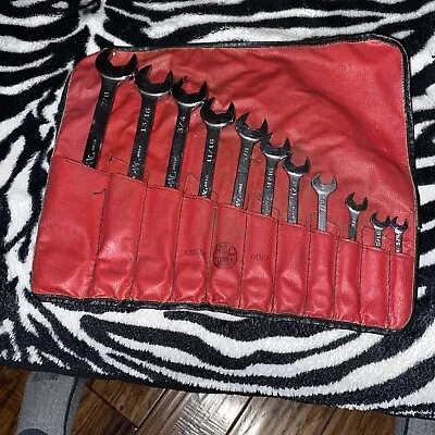 Mac 11 Wrench Set USA  7/8 To 1/4 With Roll Wrench Holder • $170