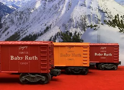 Vintage Lionel Trains O Gauge Baby Ruth Box Cars X6004 X6014 O27 Postwar Lot • $3.25