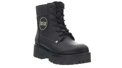 Versace Jeans Couture Black Leather Heel Lace Up Boots • $149.99