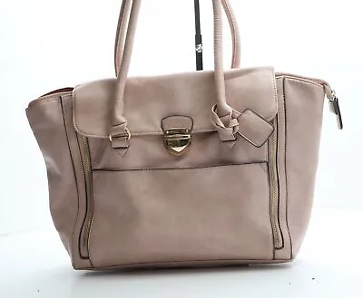 Matalan Womens Pink PVC Top Handle Bag Size Medium • £5