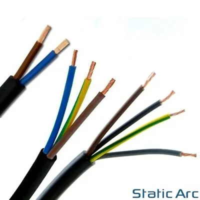 2/3/4 CORE ELECTRICAL FLEXIBLE CABLE TWIN TRIPLE WIRE PVC 0.75/1.0/1.5/2.5mm2 • £2.50
