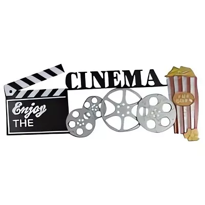 Metal Wall Art Theater Cinema Movie Room Wall Sign Home Theater Unique Decor  • $109