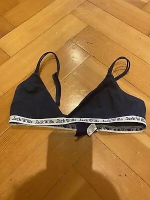 £4 • Buy Jack Wills Navy Blue Cotton Bra Size 10