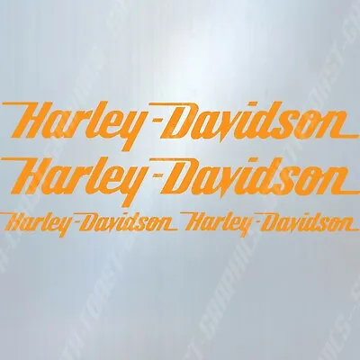 $8.73 • Buy Harley Davidson Decal Set GLOSS ORANGE Motorcycle Stickers Tank Fairing Helmet